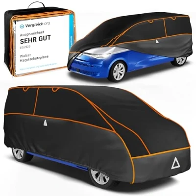 Abbildung von WALSER Hagelschutz Abdeckplane Transporter, TÜV geprüfte* Bus Perma Protect, Auszeichnung Sehr Gut* Hagelschutzplane Größe 12 für VW T4/T5/T6/Ford Tourneo/Opel Vivaro/Mercedes Vito/Viano