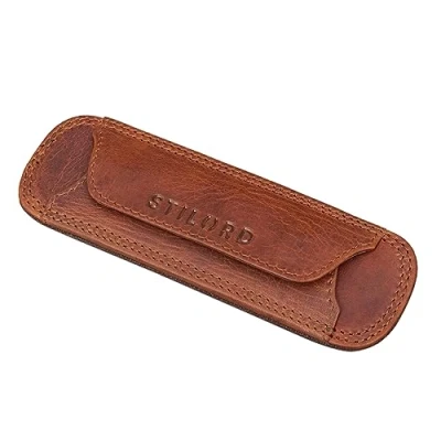 Abbildung von STILORD Schulterpolster Leder mit Druckknöpfen für Schultergurt Gurtpolster Gurtschutz gepolstert Polster Umhängetasche Echtleder Vintage, Farbe:Kara Cognac