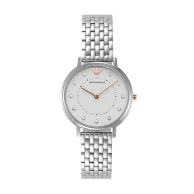 Abbildung von Emporio Armani Damenuhr 2 Zeiger Werk Edelstahl silberfarben, AR80023