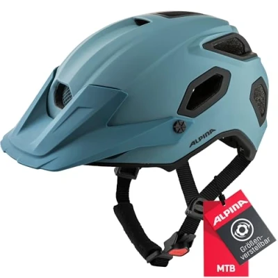 Abbildung von ALPINA COMOX Widerstandsfähiger, Stoßabsorbierender &amp; Anpassbarer Enduro Fahrradhelm Mit kurzem Schild Für Erwachsene, dirtblue matt, 52 57 cm