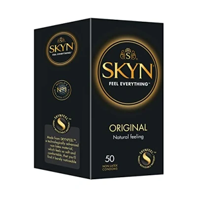 Abbildung von SKYN Original Kondome (50 Stück) Skynfeel Latexfreie für Männer, Hauchzart, Dünne 53mm Breite