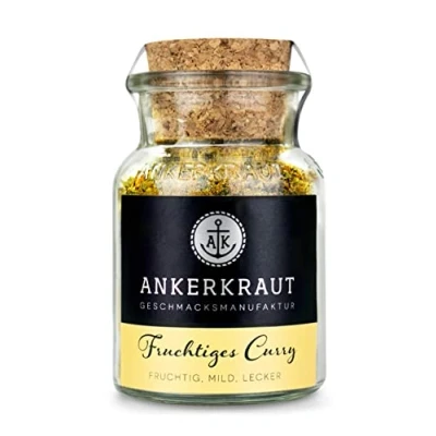 Abbildung von Ankerkraut Fruchtiges Curry Gewürz, 70g im Korkenglas, frisch lecker Pulver für Masala Indien Style, passt zu Fleisch, Fisch, Gemüse, Reis, Ohne Geschmacksverstärker in Premium Qualität