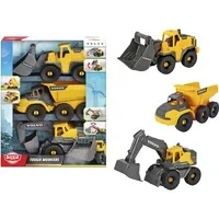 Abbildung von Dickie Toys 3er Set Volvo Baustellenfahrzeuge Tough Work Force Spielzeug Baufahrzeuge (Bagger, Kipplaster &amp; Radlader) für Kinder ab 3 Jahre mit beweglichen Teilen, als Sandspielzeug geeignet
