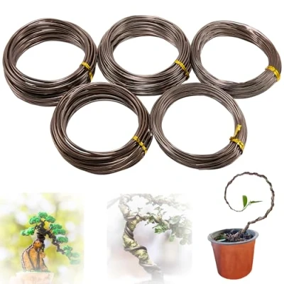 Abbildung von Basteldraht für,Bonsai Aluminiumdraht,Bonsai Draht,Flexibler Eisendraht, Kreatives Bonsai Kit, 5 Größen, Eloxierter Aluminium Draht 1,0 mm, 1,5 2,0 2,5 3,0 mm (50 Meter) (Braun)