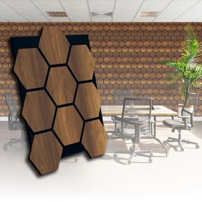 Abbildung von AS Country Stone® Akustikpaneele Holz 80 cm x 65 cm Echtes Effektive Schalldämmung für Büro Wandpaneele mühelose Montage Ideale Deko Büros, Kinderzimmer, Gaming