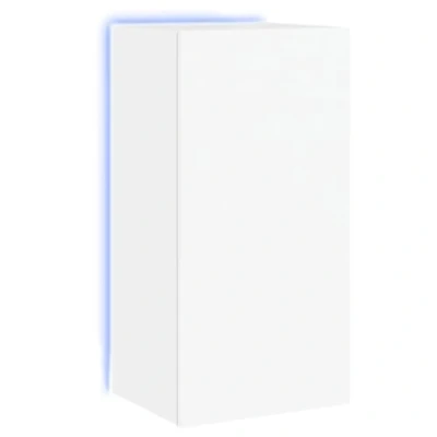 Abbildung von vidaXL TV Wandschrank, Schrank mit viel Stauraum, Wandmontage Fernsehschrank LED Leuchten, Hängeschrank Möbel Ständer, Modern, Weiß