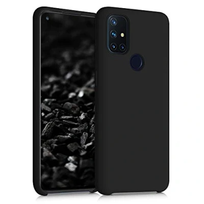 Abbildung von kwmobile Hülle kompatibel mit OnePlus Nord N10 5G Silikon Handy Case Handyhülle weiche Oberfläche kabelloses Laden Schwarz