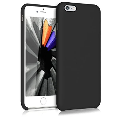 Abbildung von kwmobile Hülle kompatibel mit Apple iPhone 6 Plus / 6S Silikon Handy Case Handyhülle weiche Oberfläche kabelloses Laden Schwarz