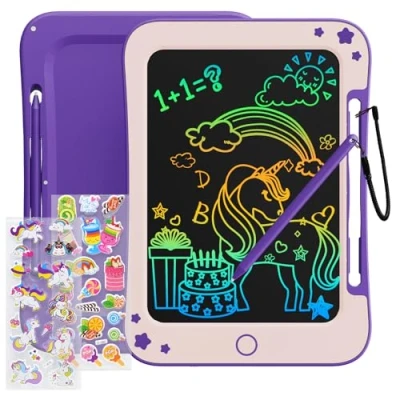 Abbildung von TEKFUN LCD Schreibtafel Kinder Spielzeug ab 3 4 5 6 7 Jahre alt Junge Mädchen, 8,5 Zoll Zaubertafel Maltafel für Geburtstag Weihnachten Geschenk (Violet)
