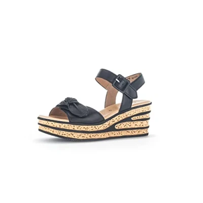Abbildung von Gabor Damen Sandaletten, Frauen Sandalen,Best Fitting,Sommerschuhe,Freizeitschuhe,offene Schuhe,Strandschuhe,schwarz (So.schw.),38 EU / 5 UK