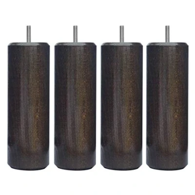Abbildung von Margot Chamäleon Zylinder Set mit 4 Lattenrostfüßen, Holz, Wenge, 7 x 20 cm
