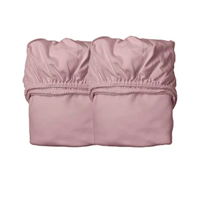 Abbildung von Leander Laken/Spannbetttücher 2 Stück für Juniorbett + Luna Babybett 140x70cm Farbe: dusty rose