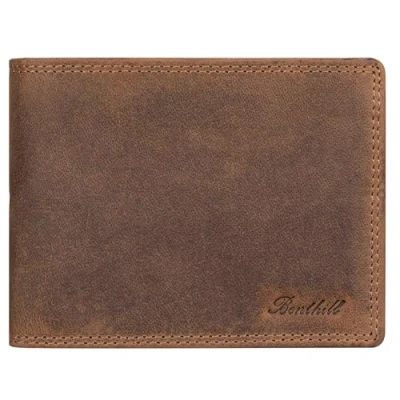 Abbildung von Benthill Geldbörse Herren Echt Leder Geldbeutel RFID Großes Portemonnaie Männer Vintage, Schutz Kartenfächer Münzfach