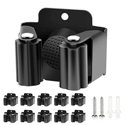 Abbildung von Verdenu 10 Stück Gerätehalter Set, Besenhalterung Wand Gartengerätehalter Besenhalter inkl. Montagematerial für Küche, Zuhause, Badezimmer, Garage, Garten