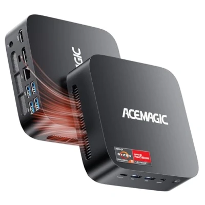Abbildung von ACEMAGIC K1 Mini PC, AMD Ryzen 5 7430U (Äquivalent zu 5850U, 6C/12T, Bis 4.3Ghz),32GB DDR4 512GB M.2 SSD Windows 11 Pro Computer with WiFi 6 BT 5.2 4K Triple Display Type C