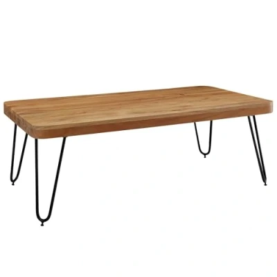Abbildung von FINEBUY Couchtisch SuVa2463_1 (Akazie Massivholz 115x60x40 cm Rechteckig Modern), Großer Wohnzimmertisch, Sofatisch Kaffeetisch