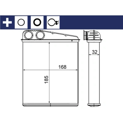 Abbildung von MAHLE ORIGINAL AH 8 000S Wärmetauscher mit Zubehör Dichtring, Spannelement