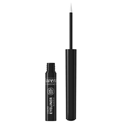 Abbildung von lavera Liquid Eyeliner Black 01 Für einen ausdrucksstarken Blick Perfekter Lidstrich Vegan Naturkosmetik Natural Make up Bio Pflanzenwirkstoffe 100% natürlich 3er Pack (3x 2.8 ml)