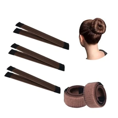 Abbildung von TRIXES 3 er Pack Dutt Maker Haarteil Easy Hair Haar Styling Tool Schnappband Haarband Beauty Aid Zubehör für Haarknoten