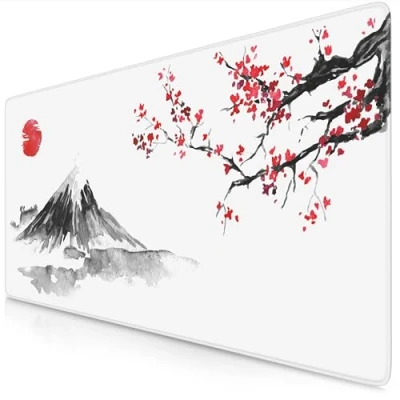 Abbildung von CSL Computer TITANWOLF XXL Speed Gaming Mauspad 900 x 400mm Mousepad Tischunterlage Large Size verbessert Präzision und Geschwindigkeit Ink Sakura 4