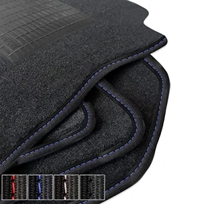 Abbildung von moto MOLTICO Premium Auto Velours Autoteppiche Schwarz Automatten passend für Toyota RAV4 I 1994 2000 Blaue