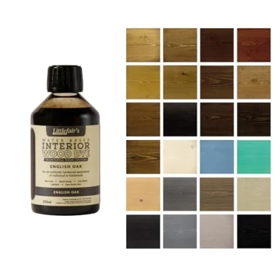 Abbildung von Littlefair&#039;s Holzlasur 250ml Innen Holz Lasur Für Natürliche Holzmaserung Wasserbasierte Wood Stain Schnell Trocknend &amp; Umweltfreundlich Farbe: Englische Eiche