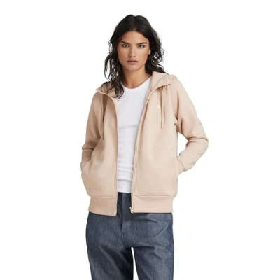 Abbildung von G STAR RAW Damen Premium Core 2.1 Hooded Zip Thru Sweatshirt, Beige (moonlight D22727 C235 G287), XS