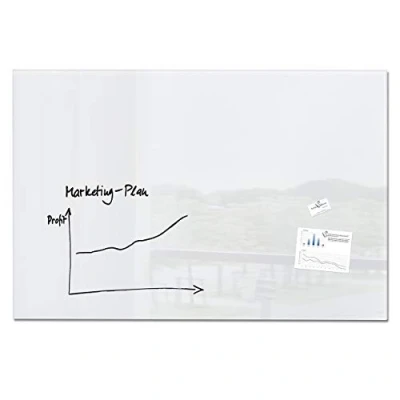 Abbildung von SIGEL GL220 Großes Premium Glas Whiteboard 150x100 cm super weiß hochglänzend, SGS geprüft, einfache Montage, incl. 2 starke Magnete, Magnettafel für Büro &amp; Schule, Artverum