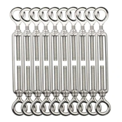 Abbildung von TooTaci M5 Spannschloss Edelstahl,10 Stück Drahtspanner,304 Edelstahl Stahlseil Seilspanngarnitur,Spannschloss Öse und Öse, für Rankhilfe Seilsystem,Gartendraht,Zaunspanner
