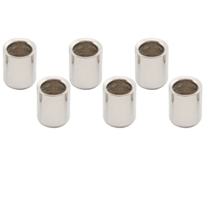 Abbildung von Musiclily Pro 8mm Stahl Flush Saitenhülsen String Ferrules für Tele Style E Gitarre, Nickel (6 Stück)