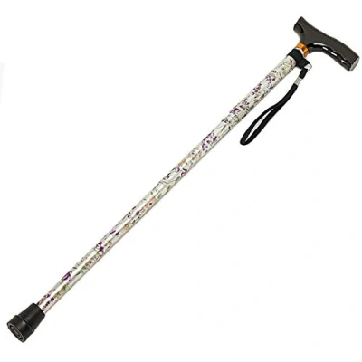 Abbildung von Homecraft Folding Coloured Walking Stick with Wooden Handle, Lightweight Adjustable Cane, Balance &amp; Mobility Aid, Woodland Flowers, 735 825 mm/29 33 Inches, (Eligible for VAT relief in the UK)