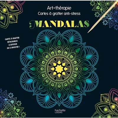 Abbildung von Art thérapie Cartes à gratter anti stress Mandalas: Avec un stylet