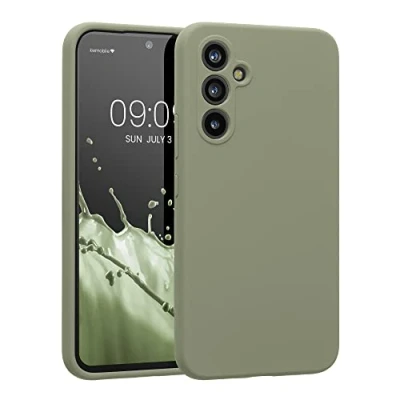Abbildung von kwmobile Hülle kompatibel mit Samsung Galaxy A54 5G Case gummiert Silikon Handyhülle Schutzhülle Graugrün