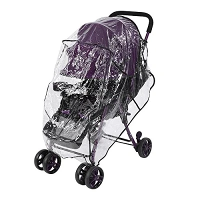 Abbildung von Universal Regenschutz für Kinderwagen, die meisten Kinderwagen und Buggys, aus PVC, transparent, wasserdicht