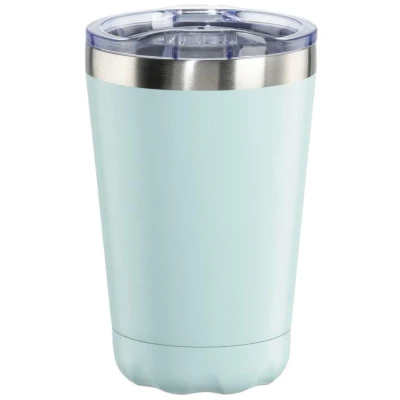 Abbildung von Xavax Thermobecher 270 ml (Isolierbecher mit verschließbarer Trinköffnung, Coffee to go Becher hält 2h heiß/2h kalt, Schraubverschluss, aus Edelstahl) pastellblau