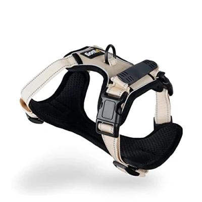 Abbildung von lionto Hunde Geschirr Hundegeschirr gepolstert und reflektierend, beige, Größe S