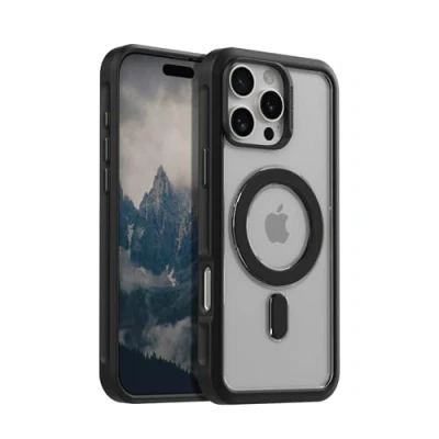 Abbildung von Rokform Schlanke Hülle, kompatibel mit dem iPhone 16 Pro Max, magnetische Abdeckung, sturzgeprüfte Rüstung (transparent)