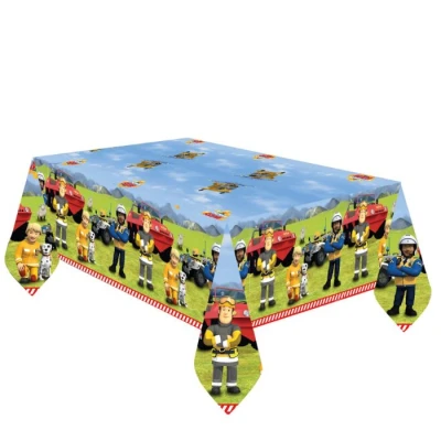 Abbildung von Amscan 9912961 Tischdecke Feuerwehrmann Sam, 120 x 180 cm, Papier, Kindergeburtstag, Geburtstagsdeko
