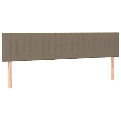 Abbildung von vidaXL Kopfteil 2 STK., Bettkopfteil mit Holzbeinen, Höhenverstellbar Polsterkopfteil für Bett, Betthaupt Bettzubehör Schlafzimmer, Taupe 100x5x78/88cm Stoff