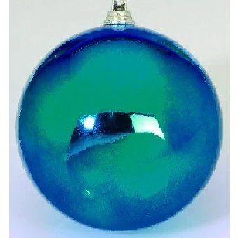 Abbildung von DS Euro 12er Set Christbaumkugeln, Weihnachtskugeln 10cm blau glänzend, Outdoor Kunststoff, schwer entflammbar, Lieferung Frei Haus