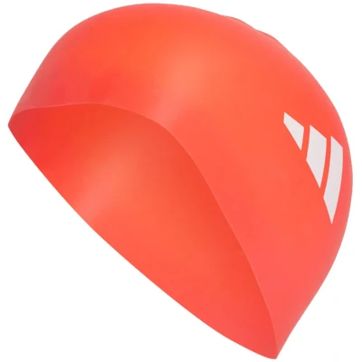 Abbildung von adidas Unisex 3 Stripes Swim Cap, Bright Red/White, One Size
