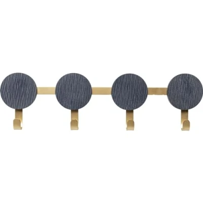 Abbildung von Kare Design Wandgarderobe Indigo, Blau, Garderobenleiste mit 4 Haken, Stahl 16x55x4 cm (H/B/T)