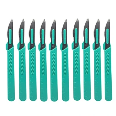 Abbildung von Sterile Skalpell Messer Steril Einmalskalpell Nr. 23 rostfreiem Edelstahl,Griff mit einem abgestuften Skala aus Kunststoff, 10 einzeln verpackte Skalpelle