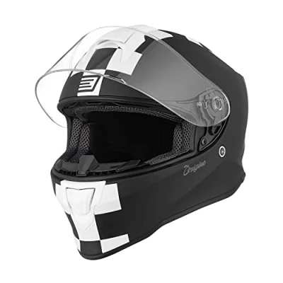 Abbildung von ORIGINE Integralhelm Motorradhelm mit Belüftung ECE Zertifizierung (Contest MATT White Black,L)