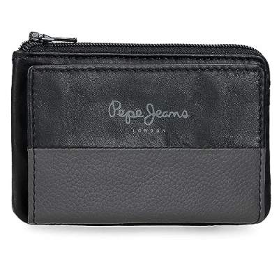 Abbildung von Pepe Jeans Dual geldbörse Schwarz 11 x 7 1,5 cm Leder, Schwarz, Talla única,