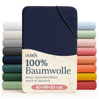 Abbildung von Laleni Spannbettlaken Atmungsaktives weiches und wärmendes Spannbettlaken, Baumwolle, Gummizug: rundum, (1 Stück), Kinderbett, Spielgitter, Wiege oder Stubenwagen mit Rundumgummizug