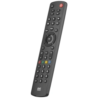Abbildung von One For All Contour 4 Universal Fernbedienung TV Steuerung von Endgeräten / Smart Set Top Box DVD Blu Ray und Audiogeräte Funktioniert garantiert mit allen Herstellermarken URC1240