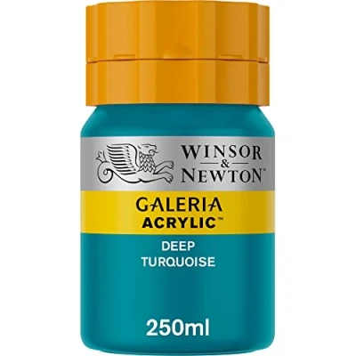 Abbildung von Winsor &amp; Newton 2137232 Galeria Acrylfarbe, hohe Pigmentierung, lichtecht, buttrige Konsistenz, 250 ml Tube Dunkeltürkis
