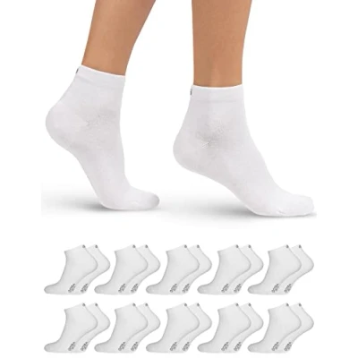 Abbildung von OCERA 10 Paar Kurzschaft Socken für Damen &amp; Herren (unisex) in verschiedenen Farben Weiß 43/46
