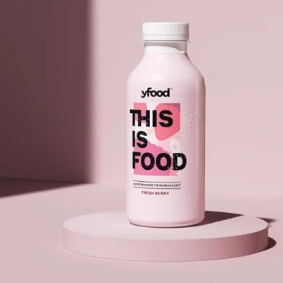 Abbildung von yfood Drink Fresh Berry, Leckere Trinkmahlzeit für unterwegs, THIS IS FOOD Drink, 33g Protein, 26 Vitamine und Mineralstoffe, 12 x 500ml, Geschmack Beere, inkl. 3,00 Pfand